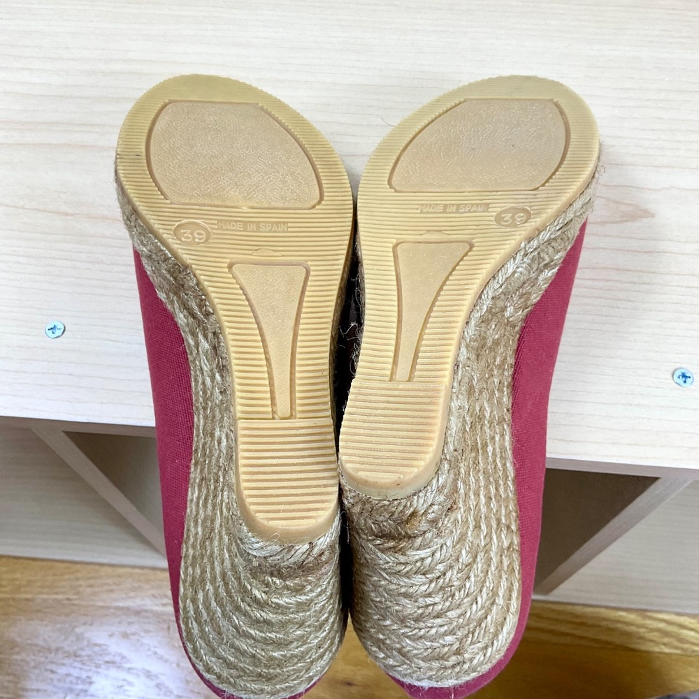 Viscata Barcelona Espadrille Wedge Heels Red (39) - Picture 7 of 10